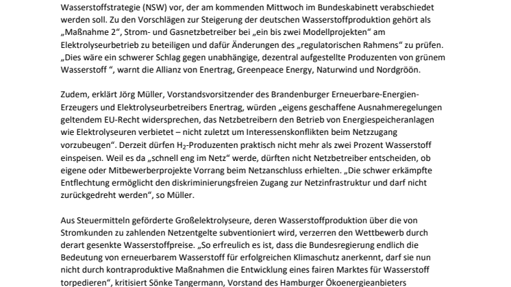 Wasserstoffstrategie der Bundesregierung / „Wir müssen die Chancen für einen nachhaltigen Wasserstoffmarkt nutzen“