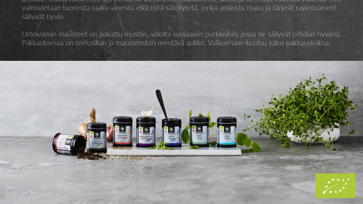 Urtekramin luomu-uutuudet valtaavat maustehyllyt