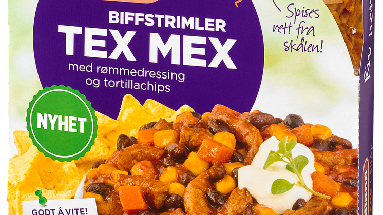 Fjordland i skål: Tex Mex med biffstrimler, rømmedressing og tortillachips