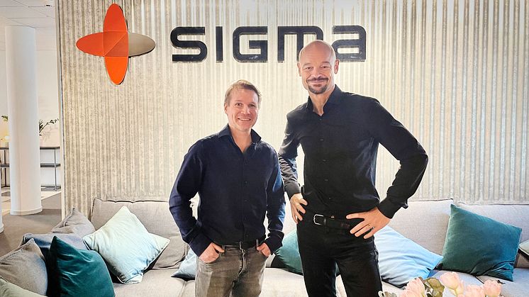 Emil Pettersen, tillträdande VD Sigma Civil Öst Stockholm och Anders Dannqvist, VD Sigma Civil.