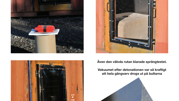 Nya explosionstester gav godkända rutor till entreprenadmaskiner