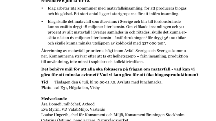 Matavfall och biogas – hur hör det ihop?