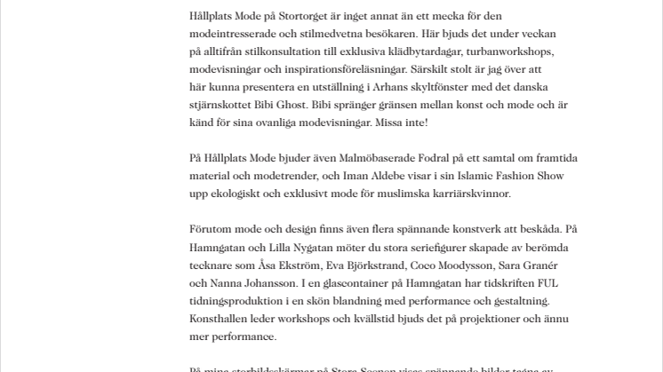 Nyskapande konst och mode på Malmöfestivalen!
