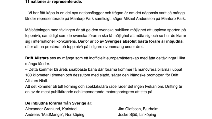 11 nationaliteter på Mantorp Park 