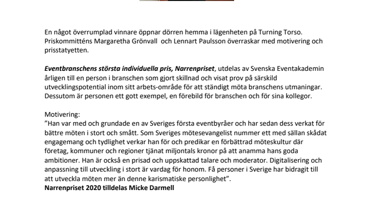 Han vinner Narrenpriset 2020