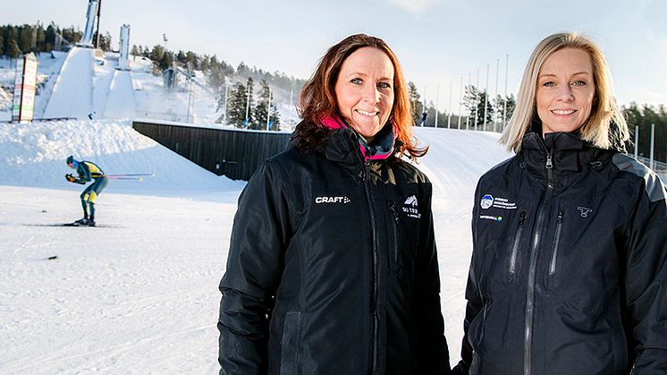 Sara Tigerström Monfelt och Ulrika Back Eriksson blir kampanjgeneraler för VM i Falun 2027. Foto: Ulf Palm.