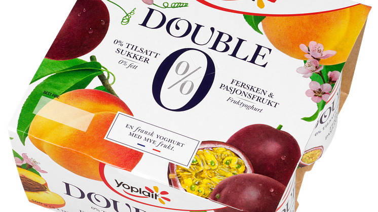 Yoplait Double 0% Fersken og Pasjonsfrukt