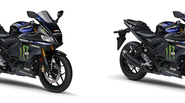 （左）「YZF-R3 ABS」 Monster Energy Yamaha MotoGP Edition　　（右）「YZF-R25 ABS」Monster Energy Yamaha MotoGP Edition