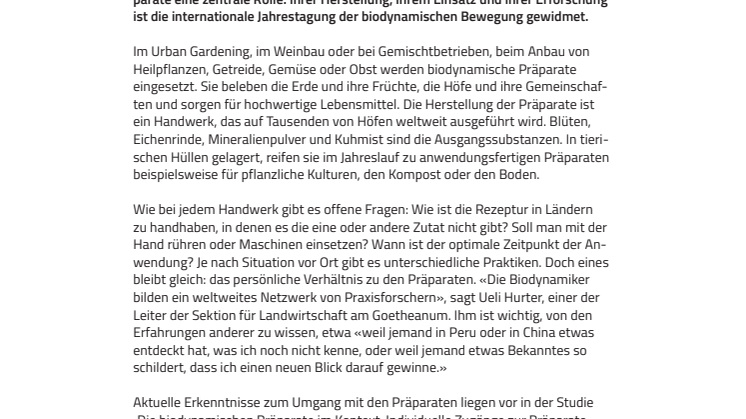 Gesunde Böden, hochwertige Lebensmittel. ​Tagung zeigt, wie biodynamische Präparate die Erde beleben