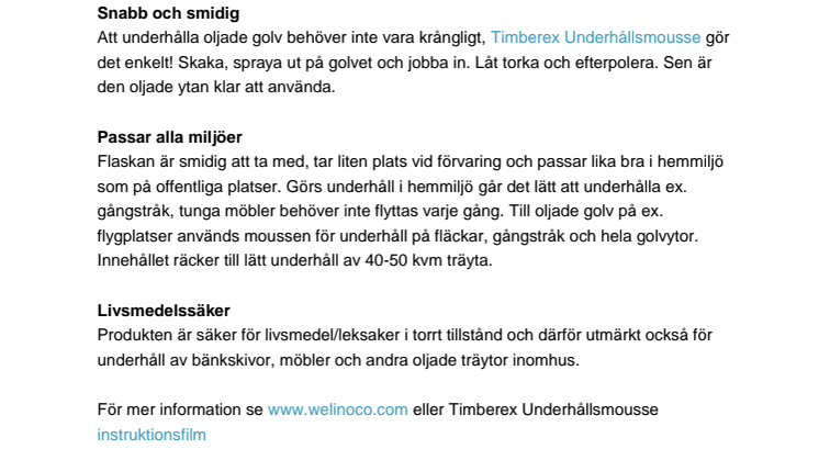 Enkelt underhåll för oljade golv