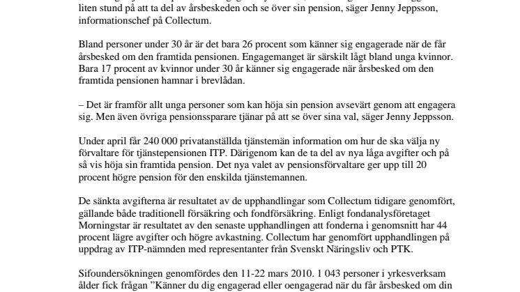 Pensionen engagerar fyra av tio 