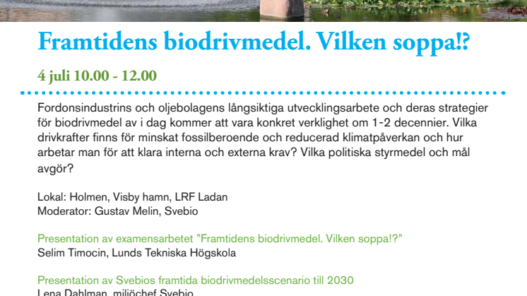 Framtidens biodrivmedel. Vilken soppa!?