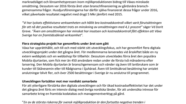 Effektiviseringar ger positivt resultat för andra året i rad  