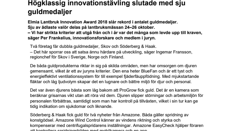 Högklassig innovationstävling slutade med sju guldmedaljer
