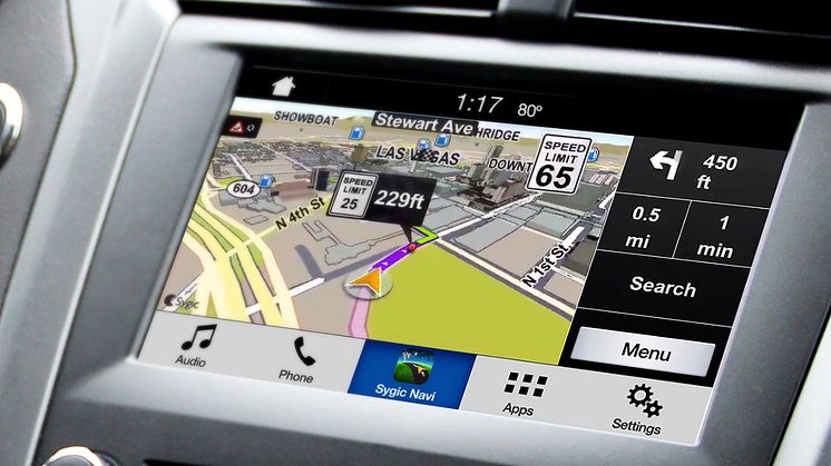 A Sygic az első navigációs alkalmazás, amit a Ford SYNC AppLink már a műszerfali kijelzőn is megjelenít