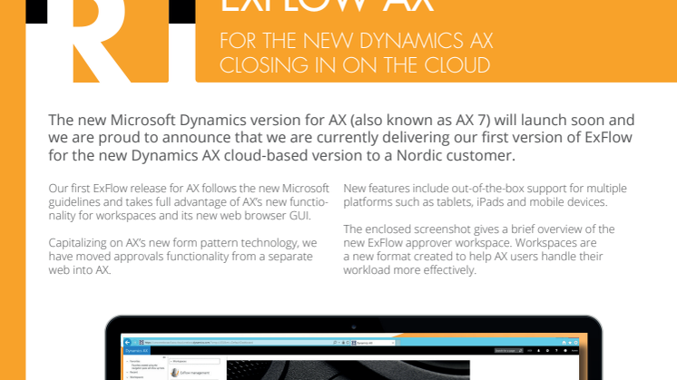 ExFlow AX is getting ready for new Microsoft Dynamics AX