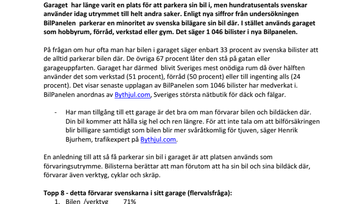 Garaget Sveriges mest onödiga rum