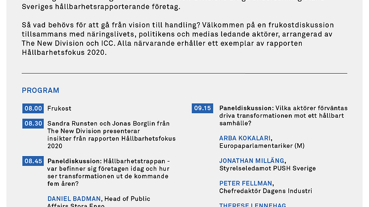 Inbjudan: Ett hållbart näringsliv 