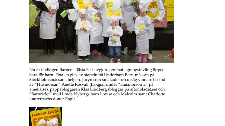 Evelina, Skilla, Ville och Pixy  blev årets barnkockar