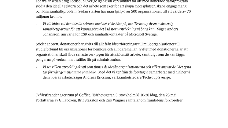 70 miljoner till ideell sektor