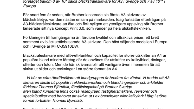 Fler än en miljon sålda A3-skrivare i Europa