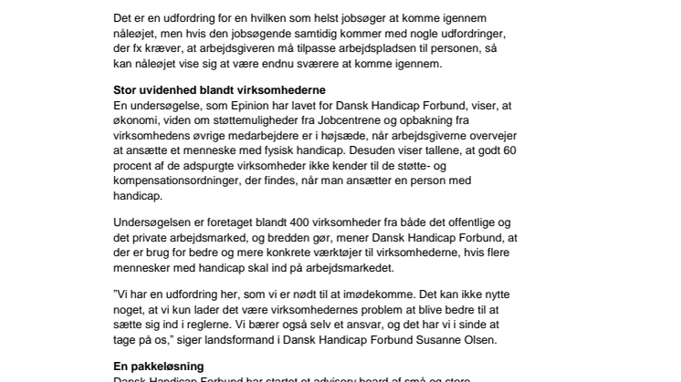 Nyt værktøj vil fjerne barrierer på arbejdsmarkedet for mennesker med handicap