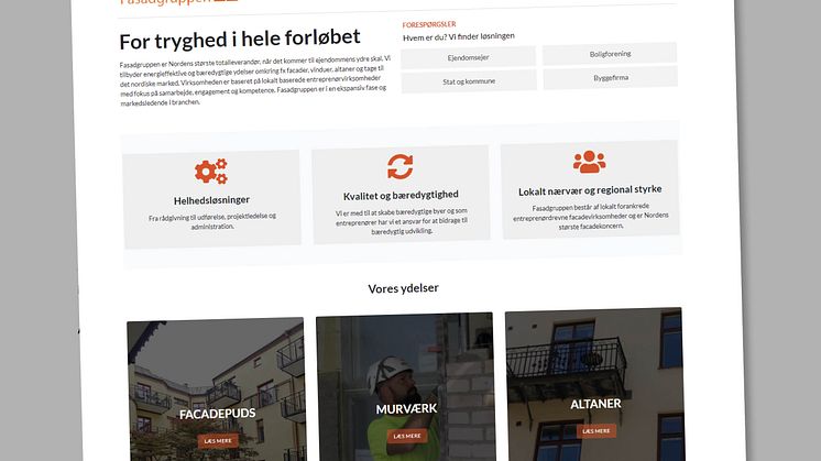 Fasadgruppen lanserar sin webbplats på danska