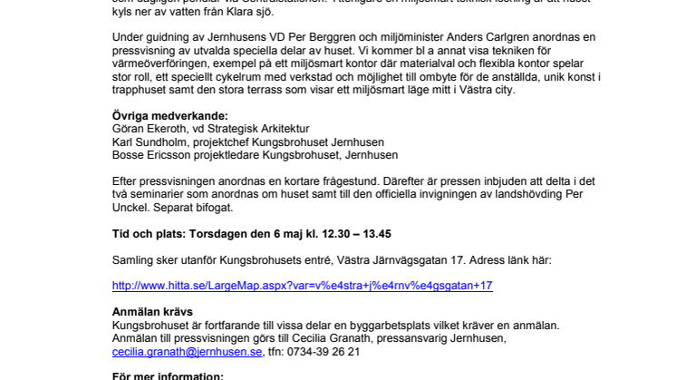 Pressvisning av Kungsbrohuset-Europas miljösmartaste hus