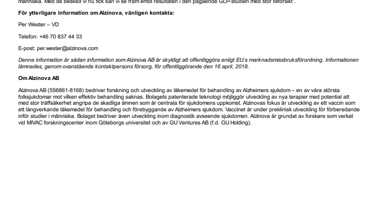 Nya studier visar att Alzinovas vaccin ALZ-101 ger ett starkt positivt immunsvar i apor