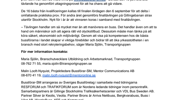 Startskottet för Bussförar-SM 2014!