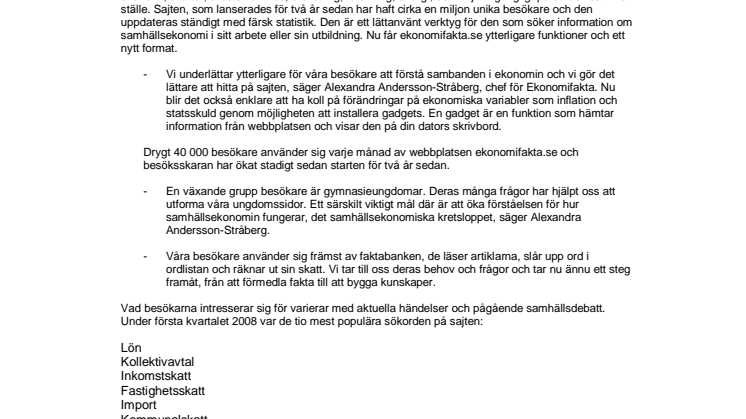 Nya ekonomifakta.se - fler interaktiva funktioner och fakta om din ekonomi