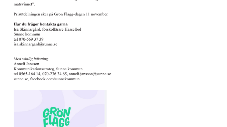 Förskolan Hasselbol i Sunne nominerad till hållbarhetspris