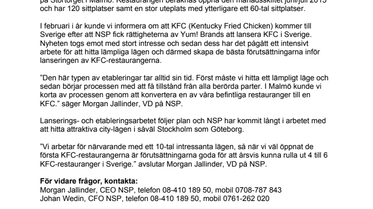 NSP: Grönt ljus för KFC-restaurang på Stortorget i Malmö