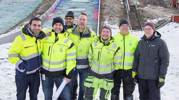 Sh:s arbetsgäng tillsammans med backhopparlegendaren Jan Boklöv