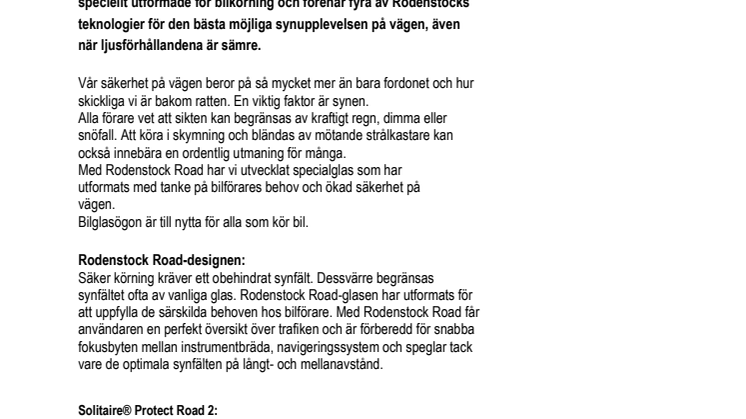 Se bättre – Kör säkrare. Rodenstock bilglasögon.