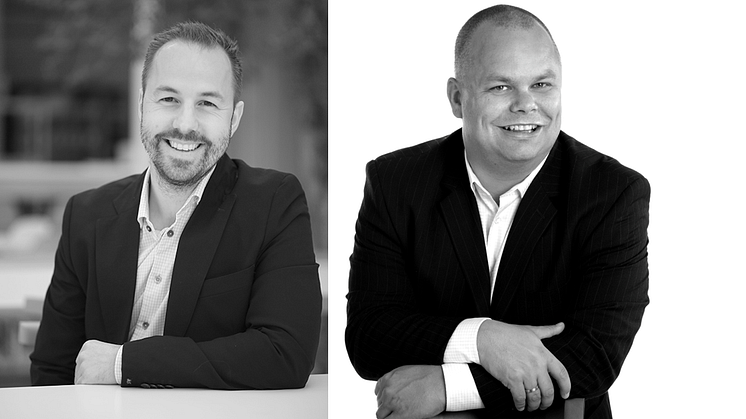 Svein-Erik Myhr i Canon Norge og Håvard Gjeldokk i Palette Software AS