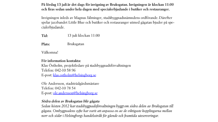 Invigning av Helsingborgs nya gågata