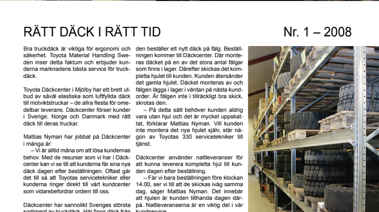 Utbytessystem för truckdäck