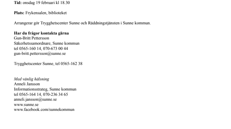 Trygghetscenter Sunne uppmuntrar grannsamverkan