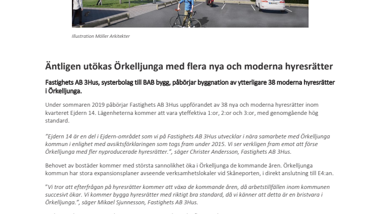 Äntligen utökas Örkelljunga med flera nya och moderna hyresrätter