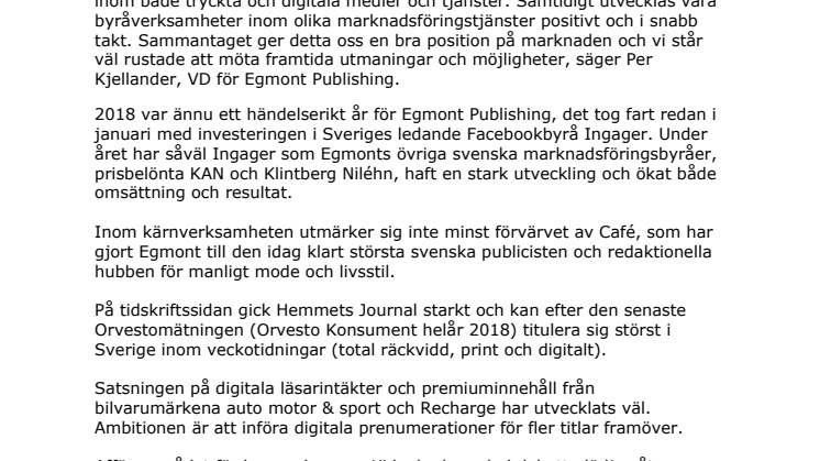 Egmont Publishing förbättrade resultatet 