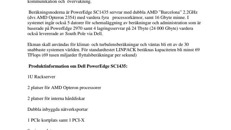 Teknisk beskrivning Ekman