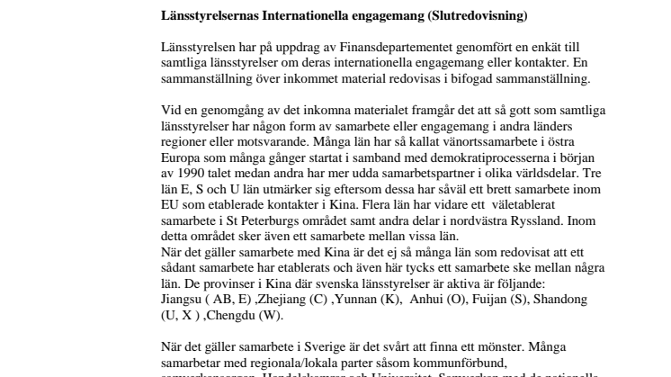 Länsstyrelsernas internationella arbete viktigt