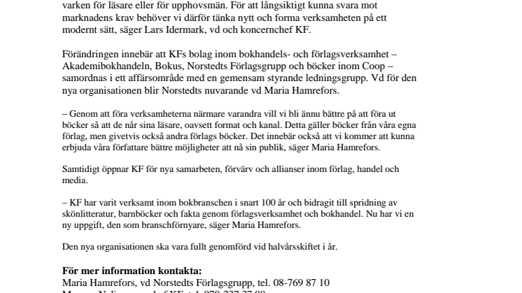 KF moderniserar bokverksamheten 