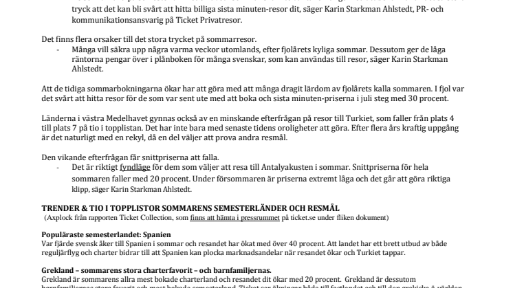 Rekordsug efter resor i sommar 