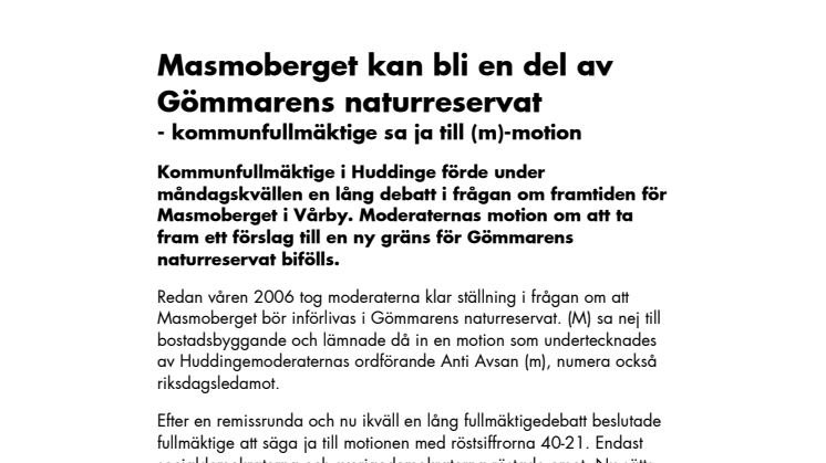 Masmoberget kan bli en del av Gömmarens naturreservat