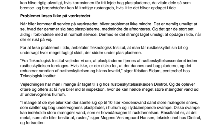 Nye biler har øget risiko for rustangreb