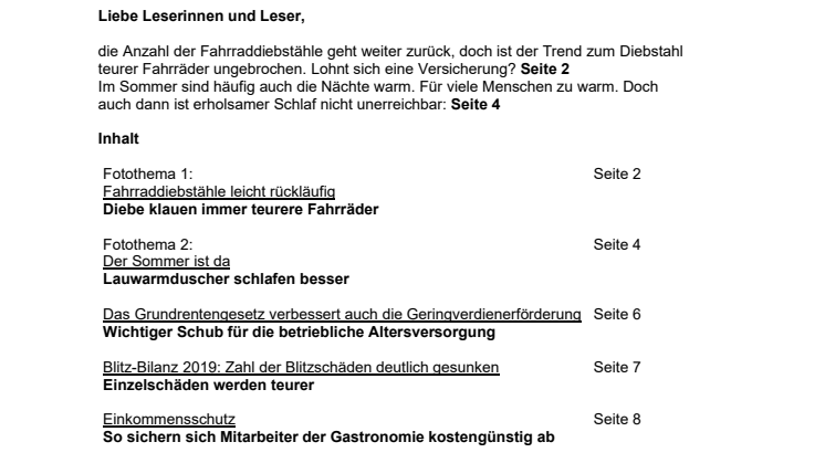 Tipps und Themen 8-2020