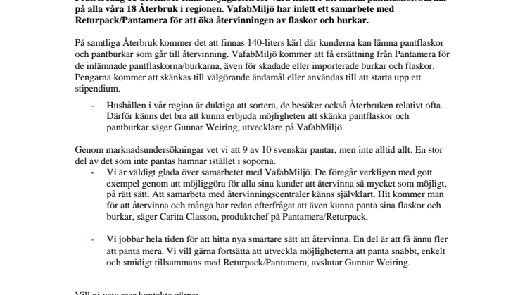 Nu kan du panta på Återbruket