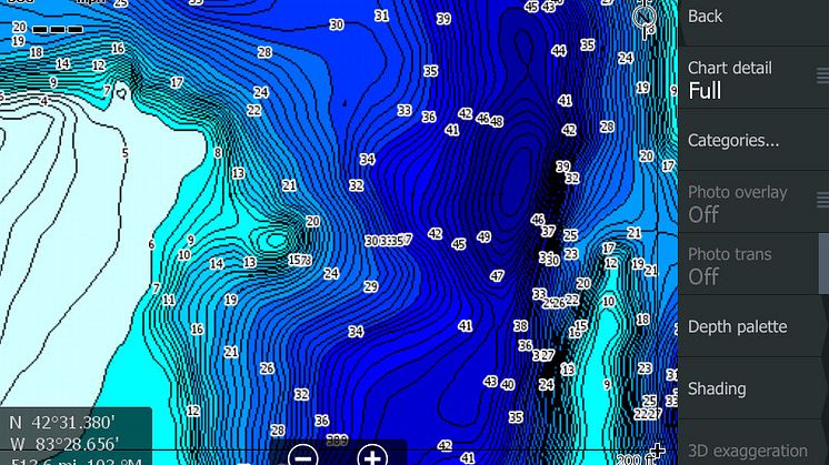 Hi-res image - C-MAP - Genesis Blue-scale Contours